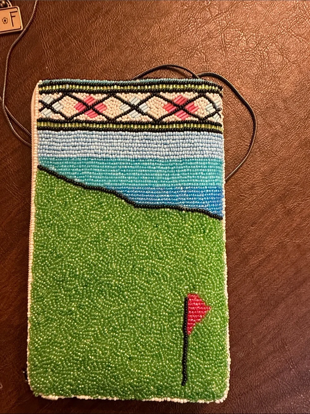 Mary Frances Fairway Beaded Phone Clutch Crossbody
